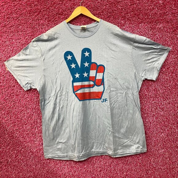 American Flag Peace Hands JF T-Shirt 3XL - Picture 3 of 4